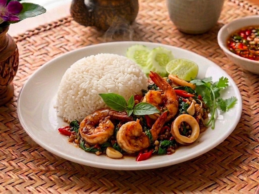 ข้าวผัดกะเพราทะเล