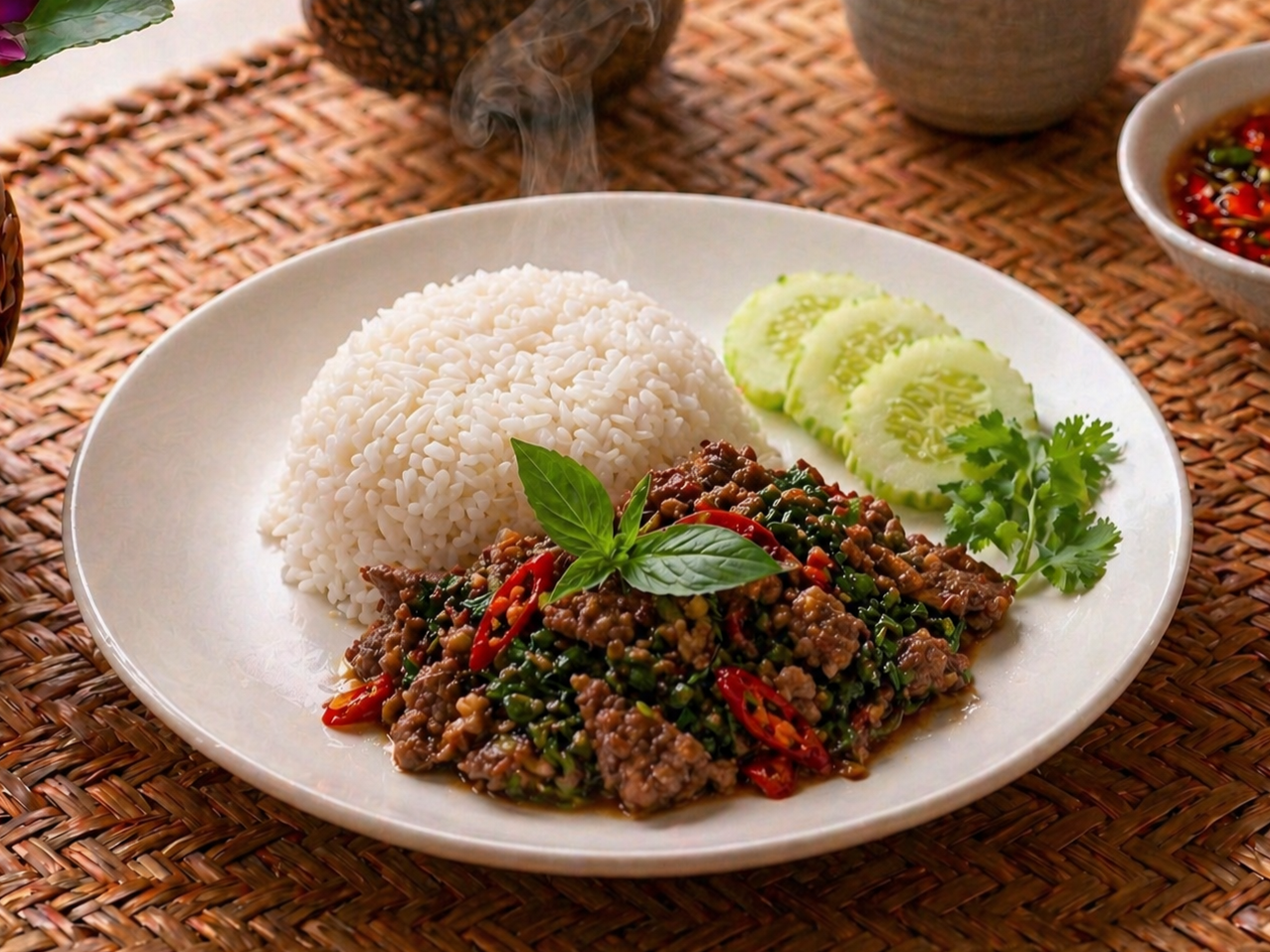 ข้าวผัดกะเพราเนื้อ