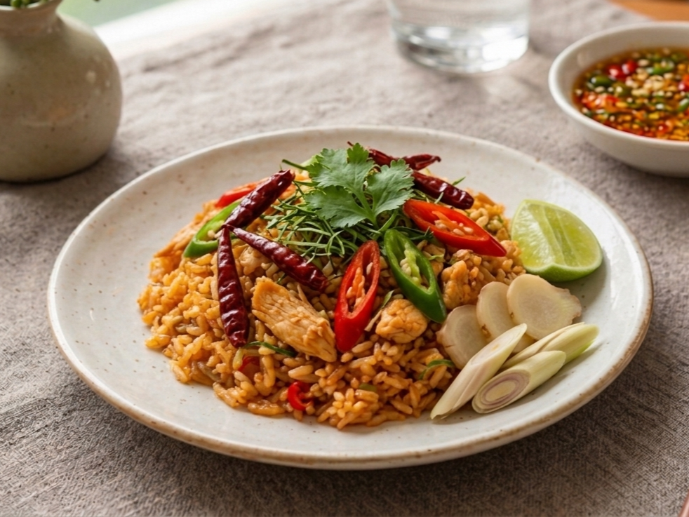 ข้าวผัดต้มยำไก่