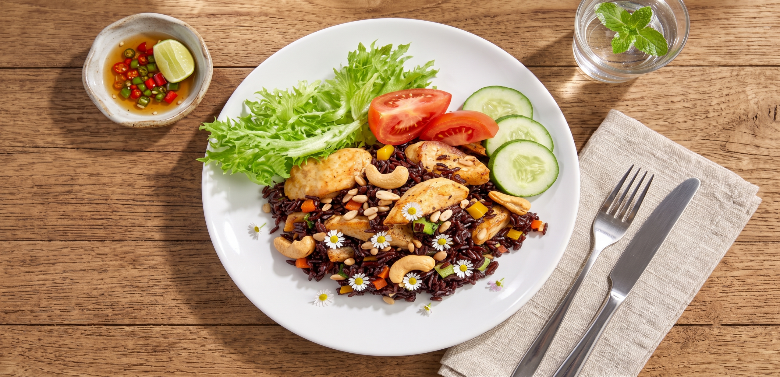 ข้าวผัดไรซ์เบอร์รี่อกไก่