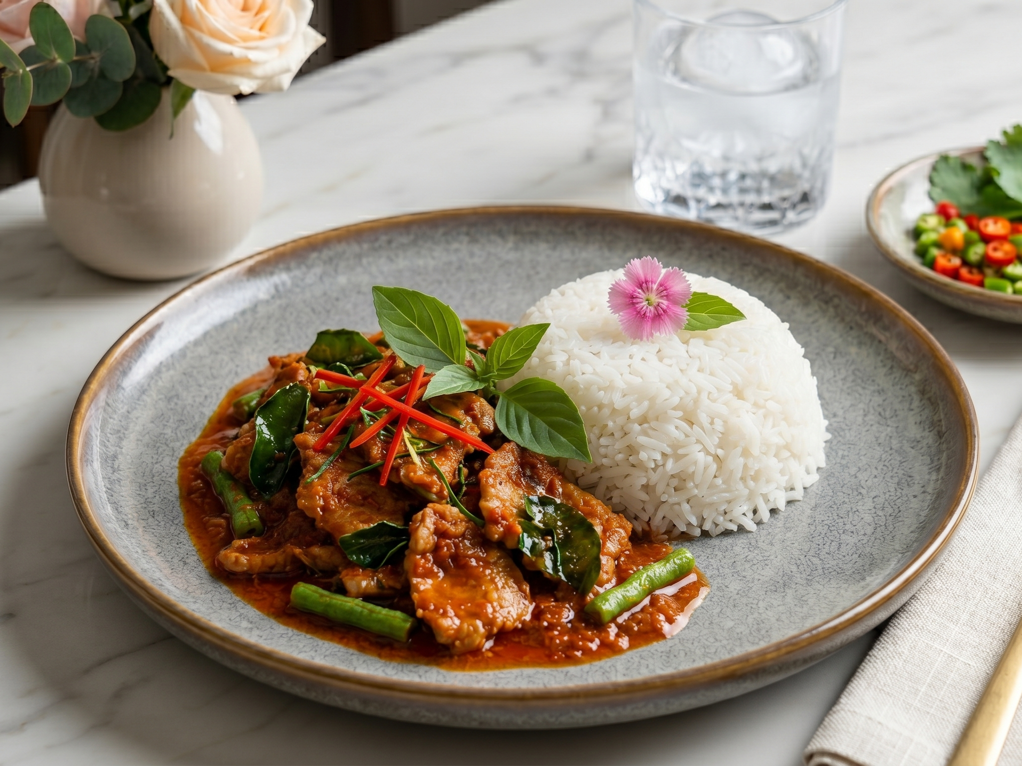 ข้าวราดผัดพริกแกง