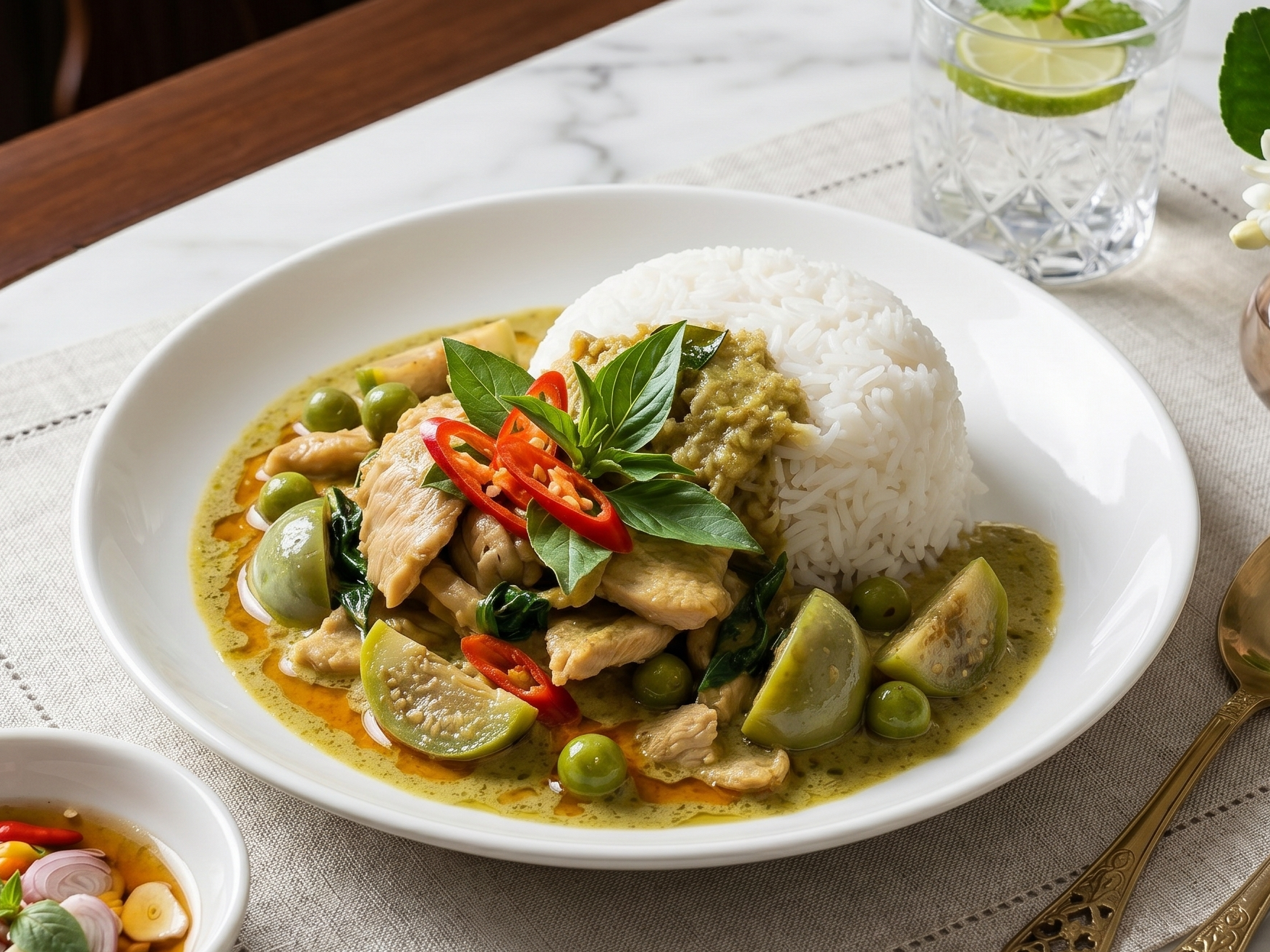 ข้าวราดแกงเขียวหวานไก่
