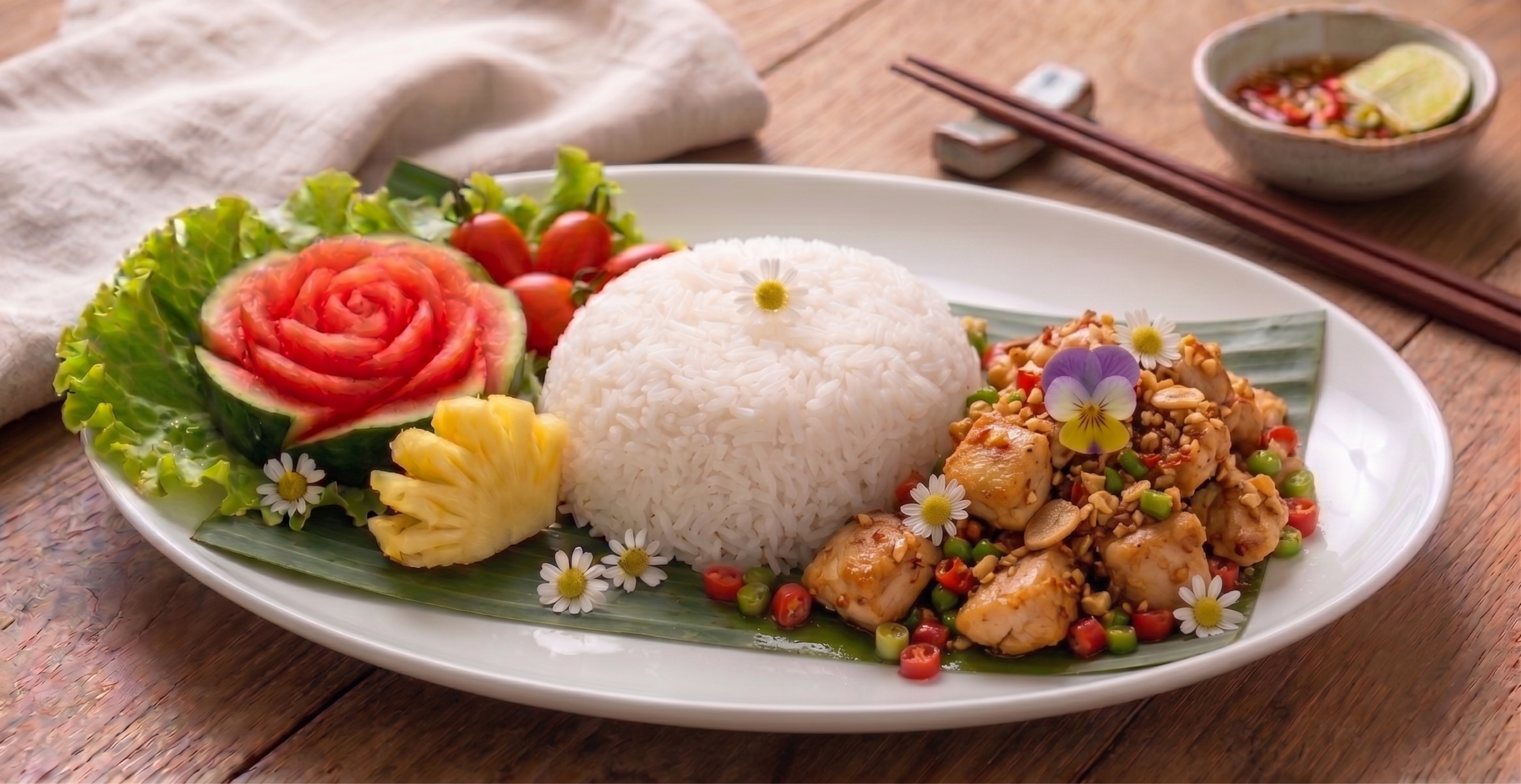 ข้าวไก่คั่วพริกเกลือ