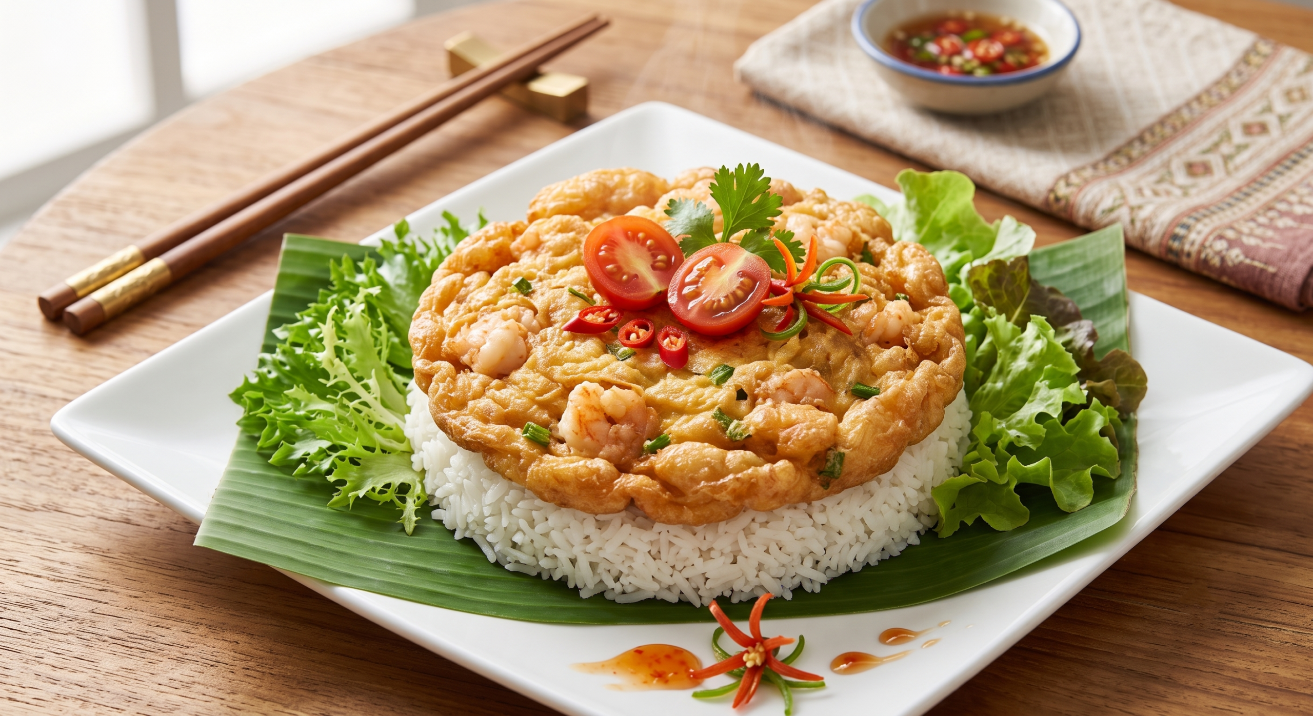 ข้าวไข่เจียวกุ้งสับ