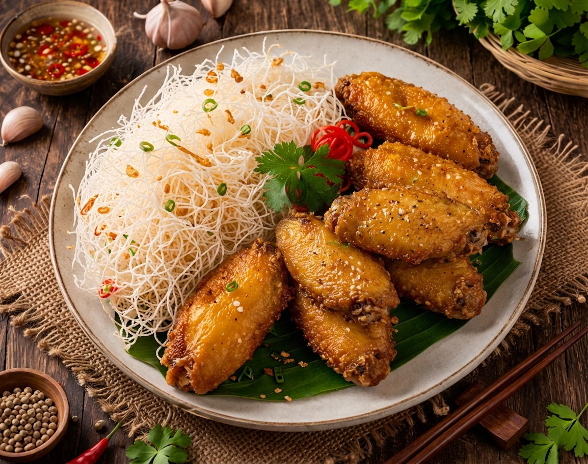 ปีกไก่ทอดน้ำปลาใหญ่