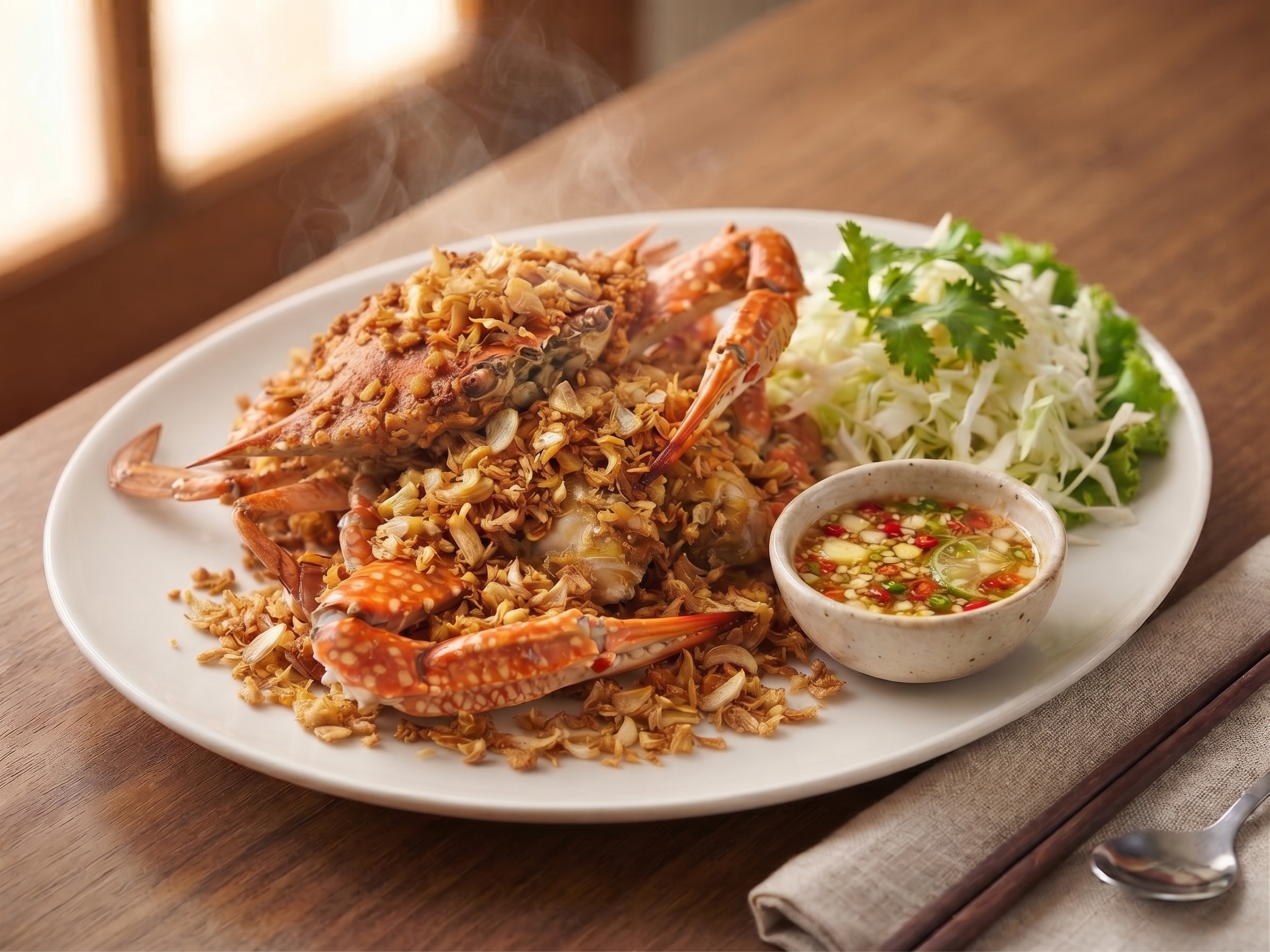 ปูม้าทอดกระเทียม (2)