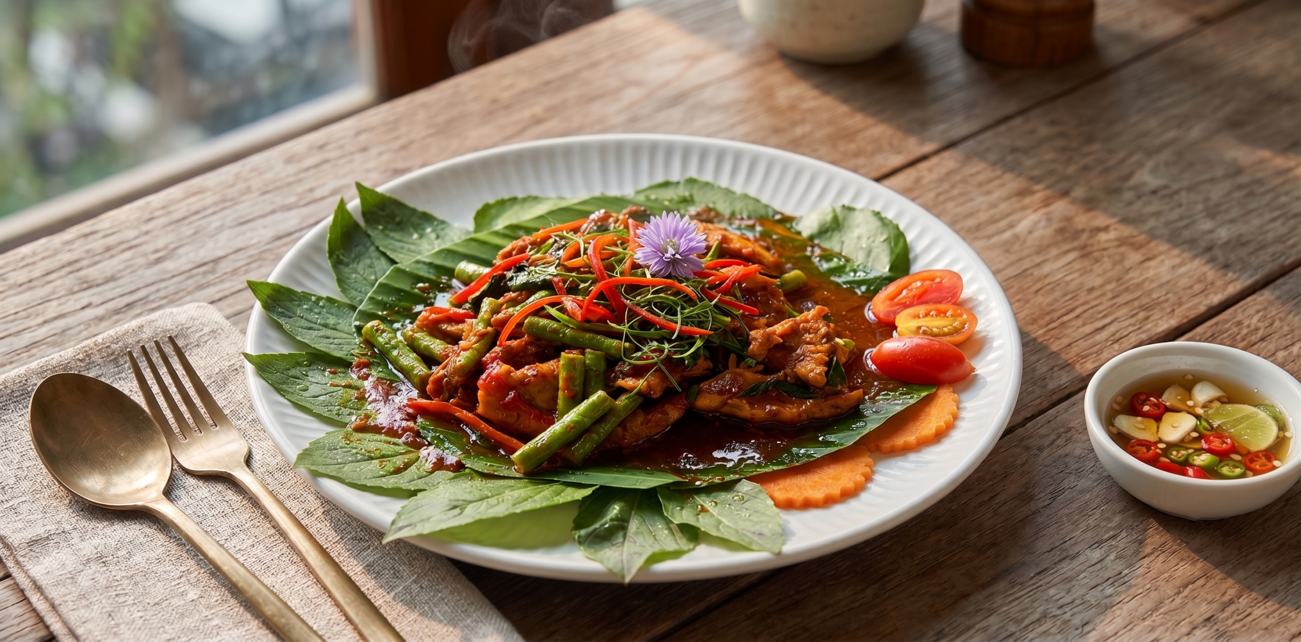 ผัดพริกแกงไก่ กับข้าว