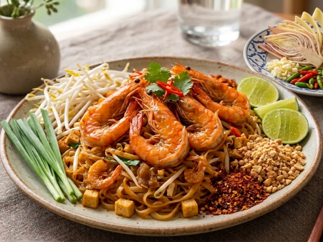 ผัดไทกุ้งสด