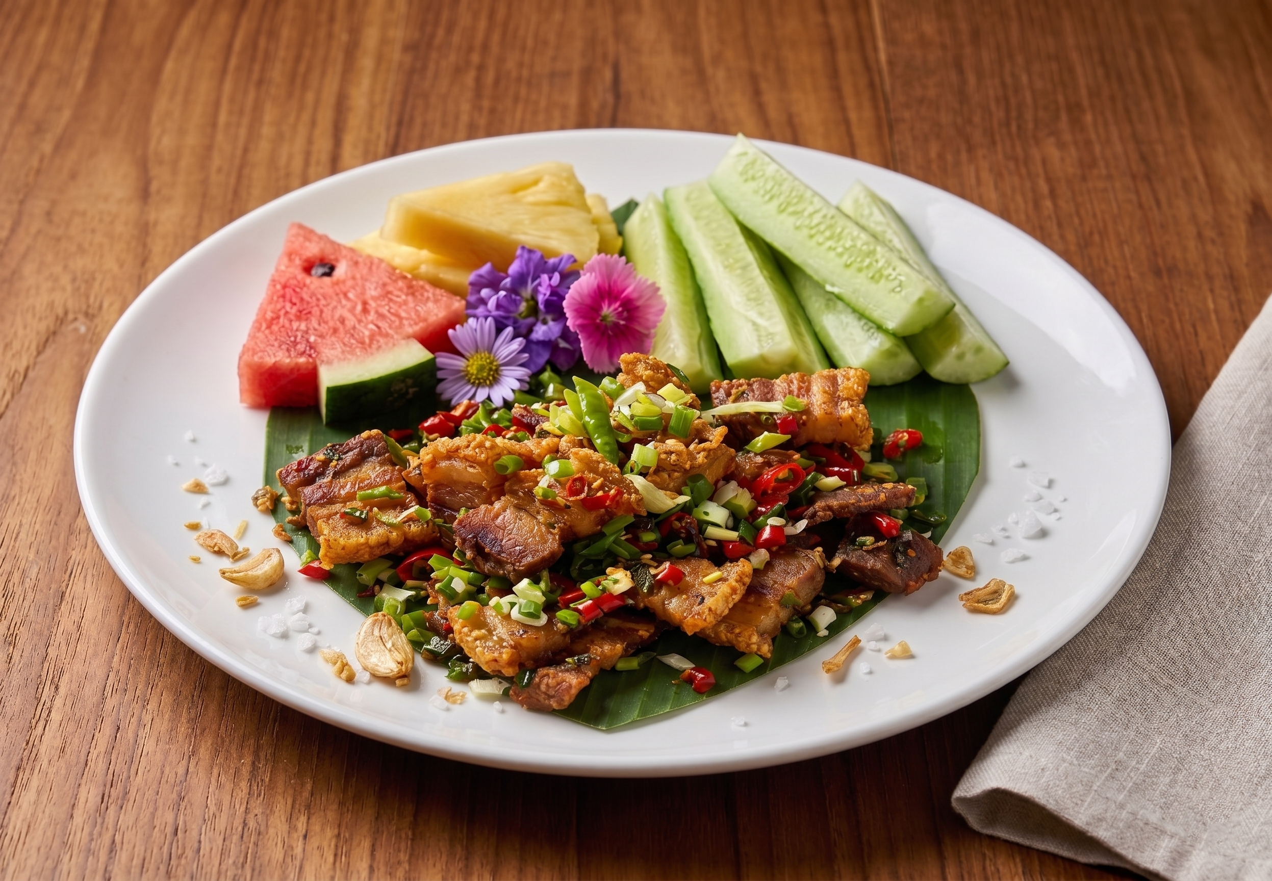 หมูกรอบคั่วพริกเกลือ